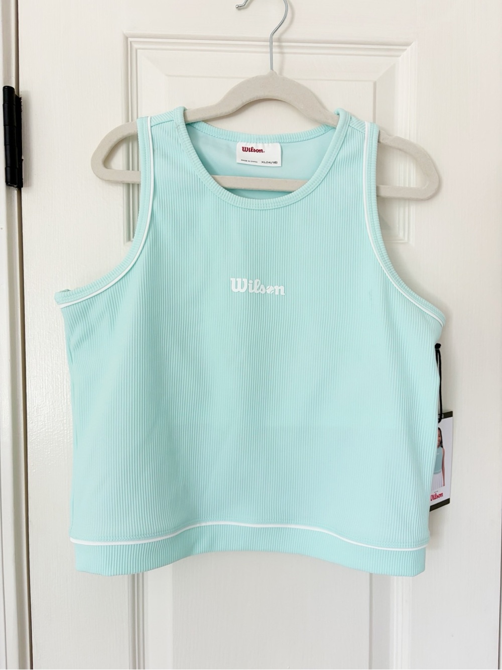 NEW • Girls XL (14/16) Wilson Youth Mint Green Tank Top w built in sports bra